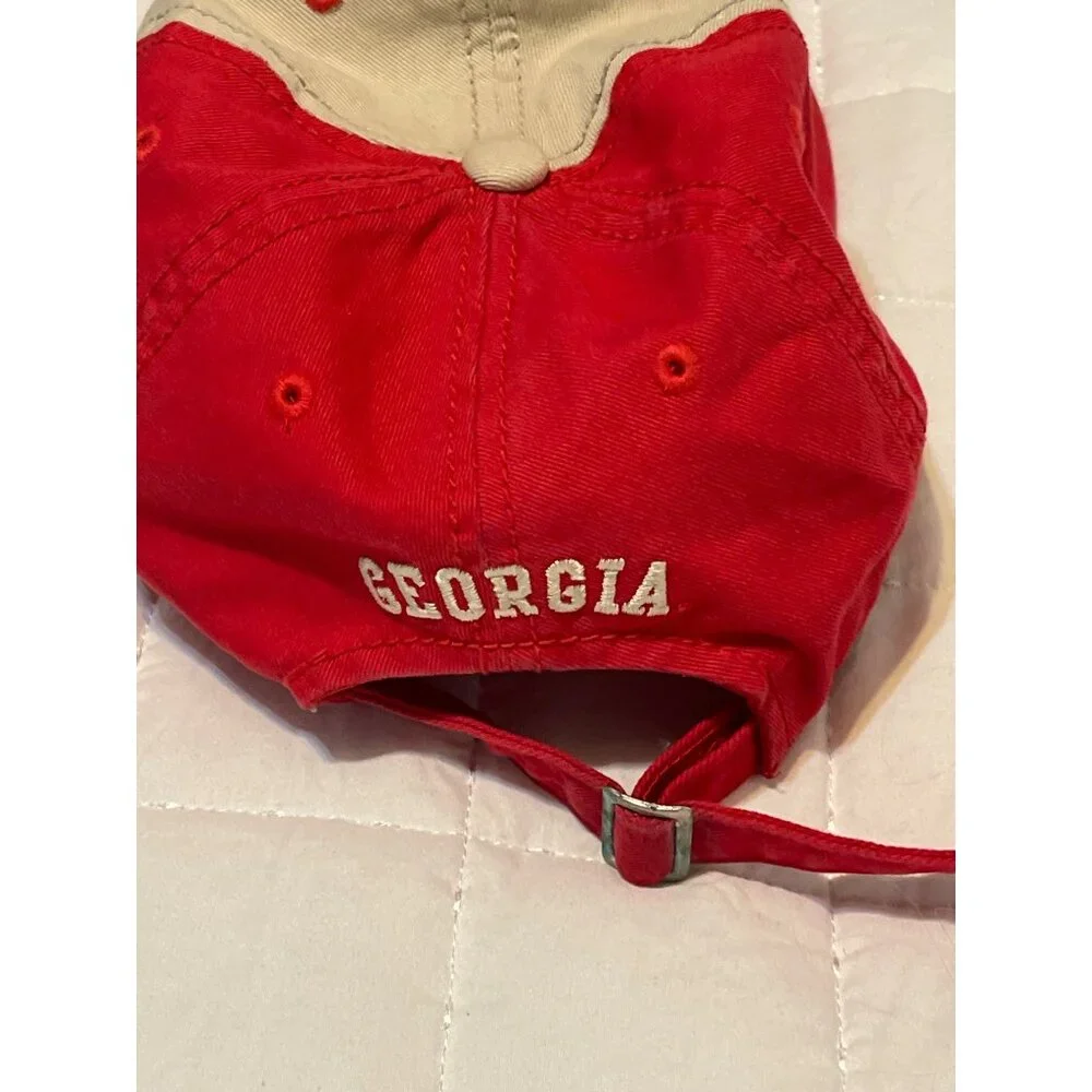 Georgia Bulldogs Adjustable Red & Beige Baseball Cap By Top Of The World preowne